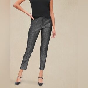 Metallic Plaid Skinny Sloan Dress Pants Banana Republic Size 12